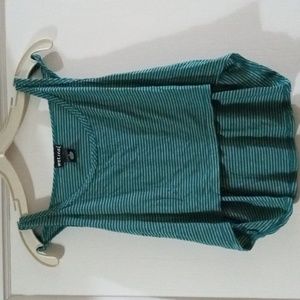 Wet Seal size small dark teal and white striped cropped tank top